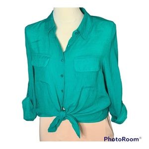 B-wear Tie Front Blouse SZ L